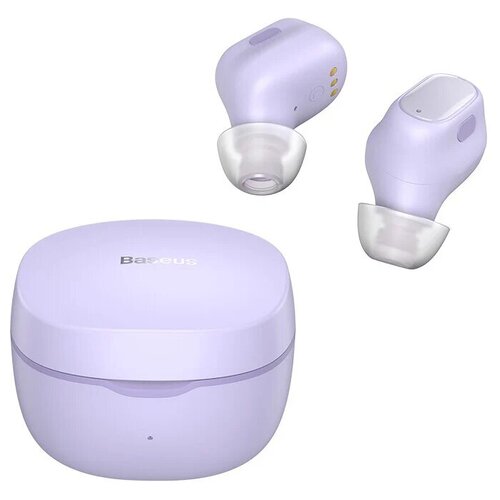 беспроводные наушники с микрофоном xiaomi mi true wireless earphones 2 basic white Беспроводные наушники Baseus WM01 Global, purple