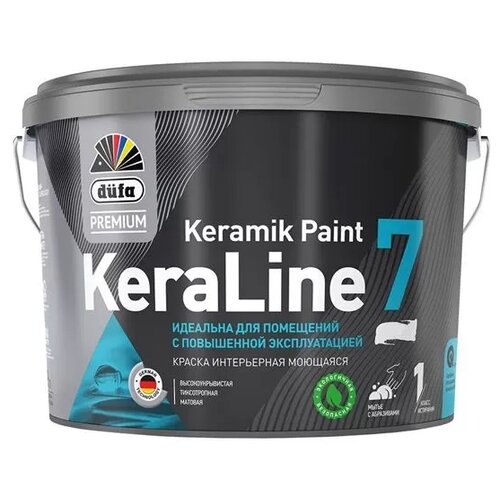 Краска акриловая Dufa Premium KeraLine 7 матовая бесцветный 9 л