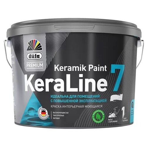 Краска акриловая Dufa Premium KeraLine 7 матовая бесцветный 2.5 л краска акриловая dufa premium keraline 3 для детской моющаяся матовая бесцветный 11 88 кг