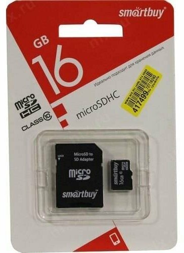 Мониторы Iiyama Карта памяти 16 ГБ microSDHC SmartBuy SB16GBSDCL10-01 Class 10