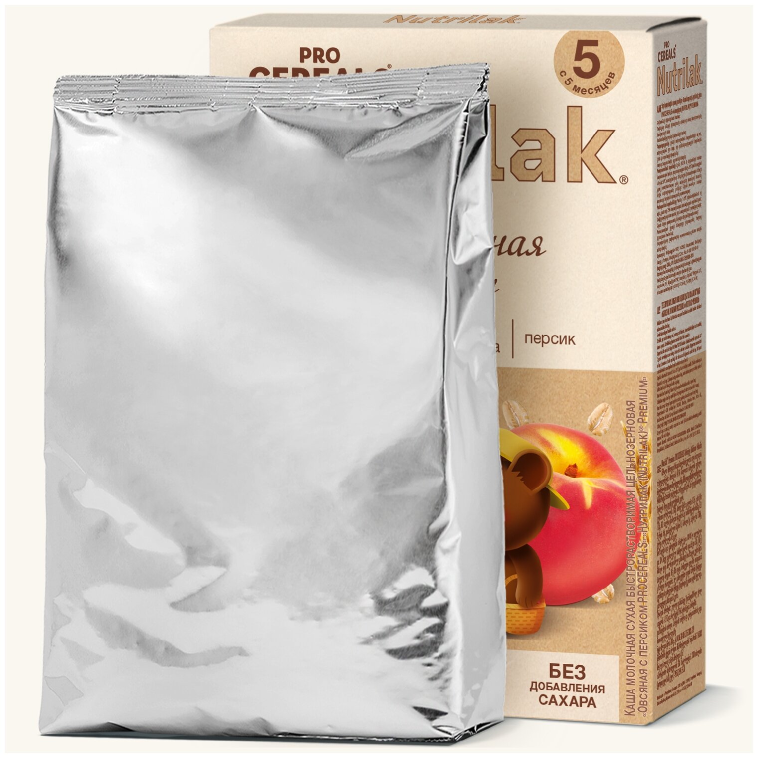 Каша овсяная с персиком Nutrilak Premium Pro Cereals цельнозерновая молочная, 200гр - фото №8
