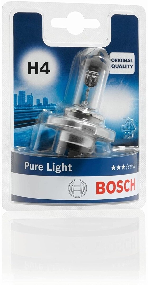 Лампа автомобильная галогенная Bosch Pure Light 1987301001 H4 P43t 60/55w 1 шт. - фотография № 11