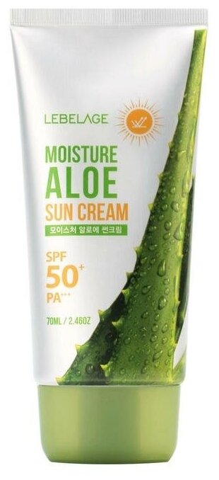 Солнцезащитный увлажняющий крем с экстрактом алоэ Lebelage Moisture Aloe Sun Cream Spf50+ Pa+++ 70 мл