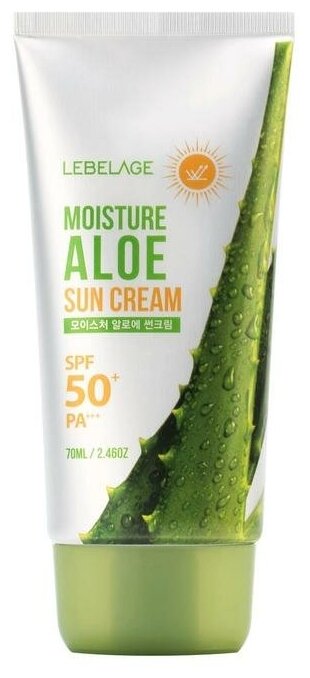 Солнцезащитный увлажняющий крем с экстрактом алоэ | Lebelage Moisture Aloe Sun Cream Spf50+ Pa+++ 70 ml — фото 1