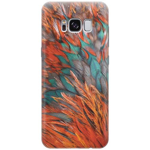 фото Gosso ультратонкий силиконовый чехол-накладка для samsung galaxy s8 с принтом "разноцветные перья"