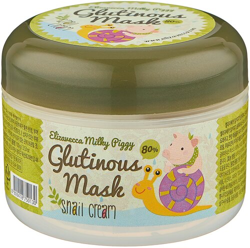 Elizavecca Milky Piggy Glutinous 80% Mask Snail Cream Крем-маска с муцином улитки для лица, 100 г, 100 мл