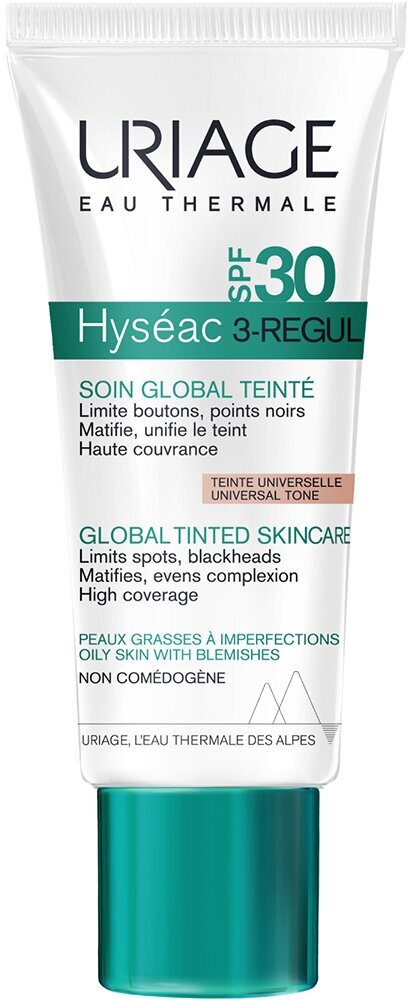 Универсальный тональный уход для жирной и проблемной кожи лица Uriage Hyseac Global Tinted Skincare SPF 30 40 мл .