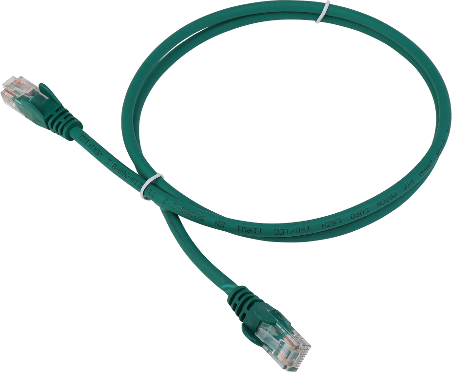 Патч-корд RJ45 - RJ45, 4 пары, UTP, категория 6, 0.5 м, зеленый, LSZH, LANMASTER LAN-PC45/U6-0.5-GN