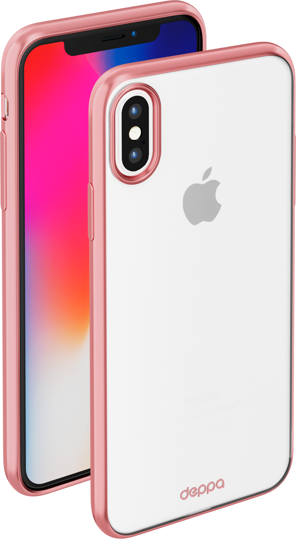 Чехол Gel Plus Case матовый для Apple iPhone X, розовое золото, Deppa 85338