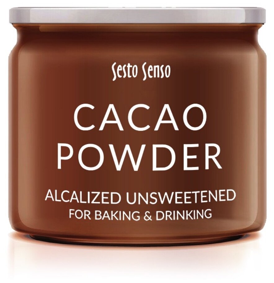 Sesto Senso Какао-порошок алкализованный CACAO POWDER ALCALIZED, 170 гр