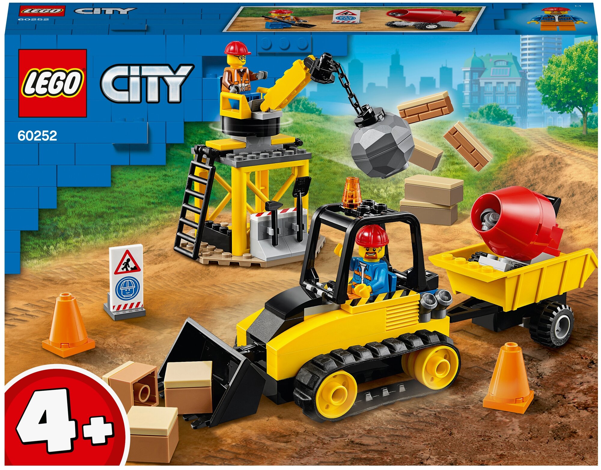 Конструктор LEGO City Great Vehicles 60252 Строительный бульдозер, 126 дет.