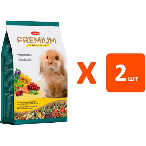 PADOVAN PREMIUM CONIGLIETTI корм для декоративных и карликовых кроликов (2 кг х 2 шт) padovan junior coniglietti корм для молодых декоративных и карликовых кроликов 850 гр х 6 шт