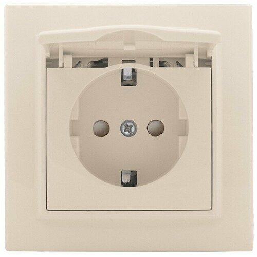 Розетка Минск, с крышкой бежевый Минск, 2093584
