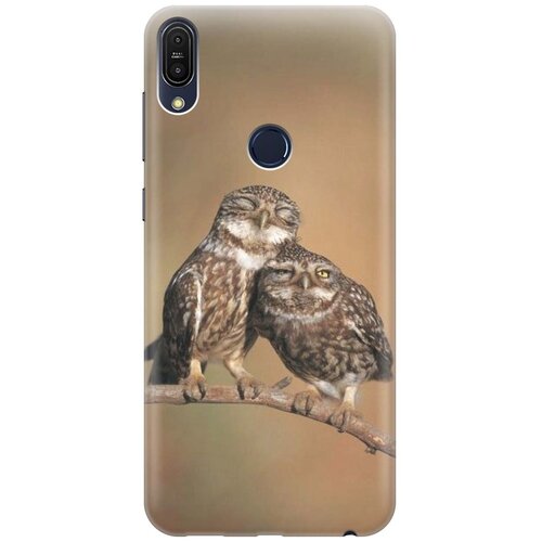 фото Gosso ультратонкий силиконовый чехол-накладка для asus zenfone max pro m1 (zb602kl) с принтом "пара совушек"