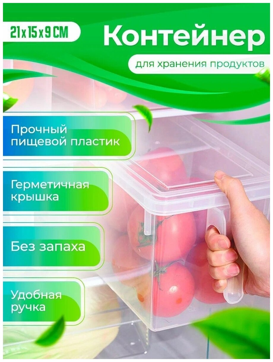 Контейнер для холодильника с ручкой Homsu, прозрачный - фотография № 10