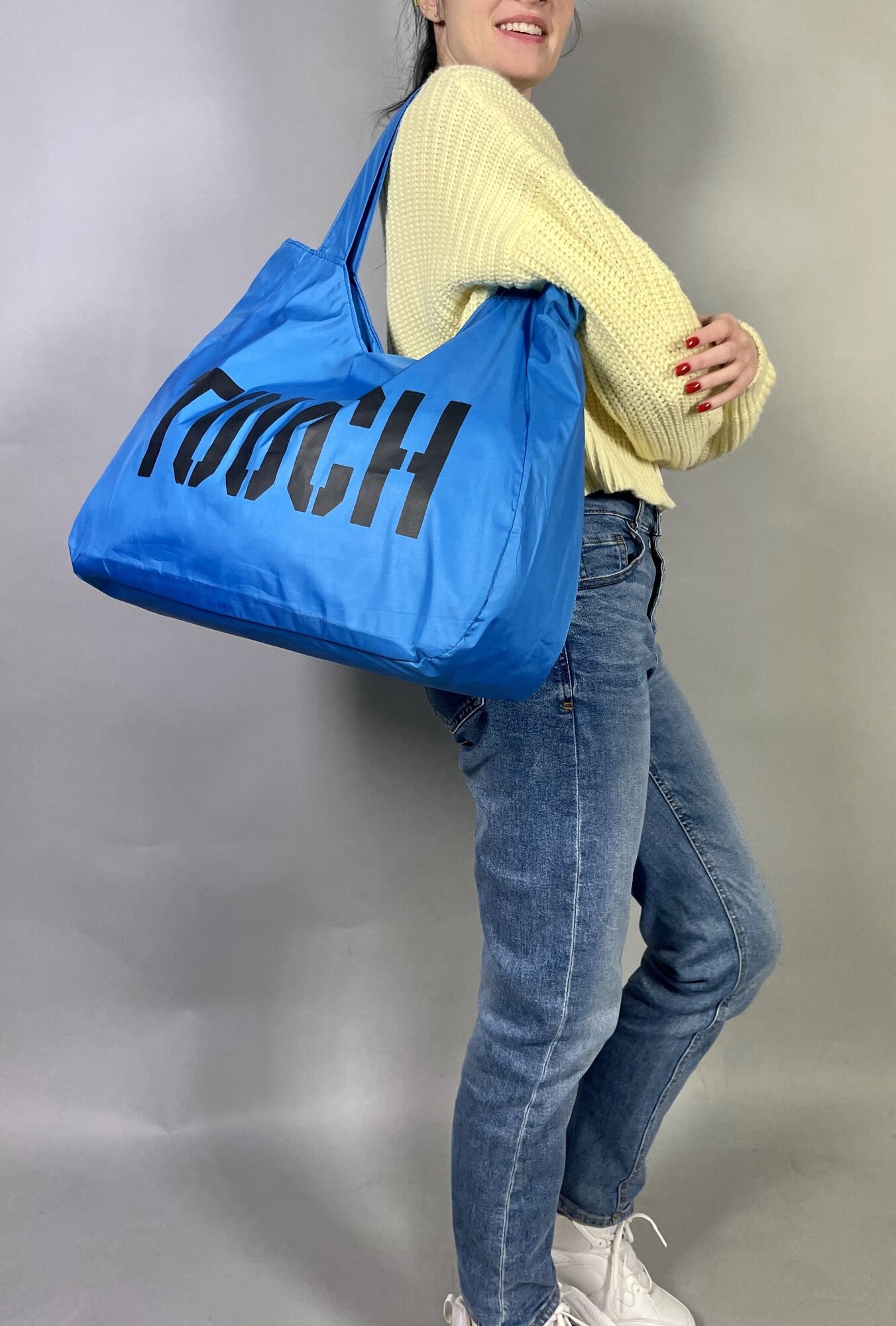 Сумка дорожная мешок Touch средняя Голубая - фотография № 2