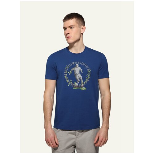 футболка для мужчин, BIKKEMBERGS, модель: C41011CE2359Y48, цвет: синий, размер: S