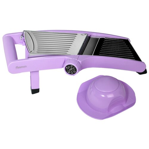 18634 FISSMAN Регулируемая терка-шинковка PROFI 38х17х13 см, цвет лиловый (нерж. сталь в пластиковом корпусе)