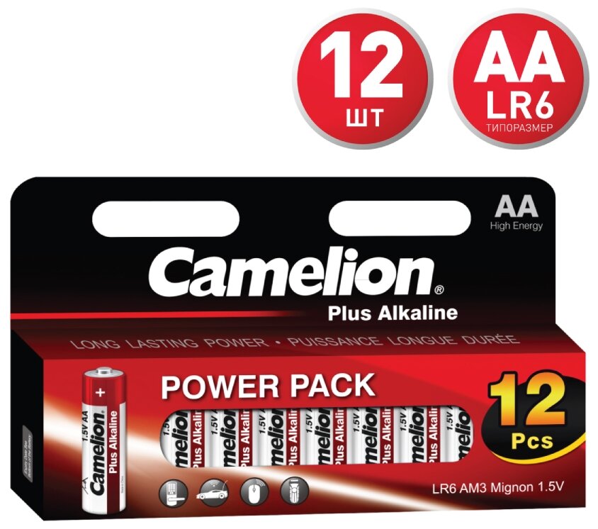 Батарейка Camelion Plus Alkaline BL12 LR6 1.5В