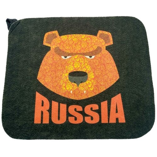 Коврик для бани (40*50) печать RUSSIA Медведь ТМ Бацькина баня/25 10439