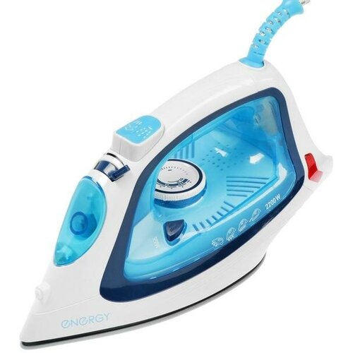 Утюг ENERGY EN-339 2200 Вт керамическая подошва 350 мл бело-голубой 290200₽