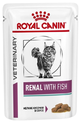 Влажный корм для кошек Royal Canin Renal, при проблемах с почками, с тунцом 85 г (кусочки в соусе)