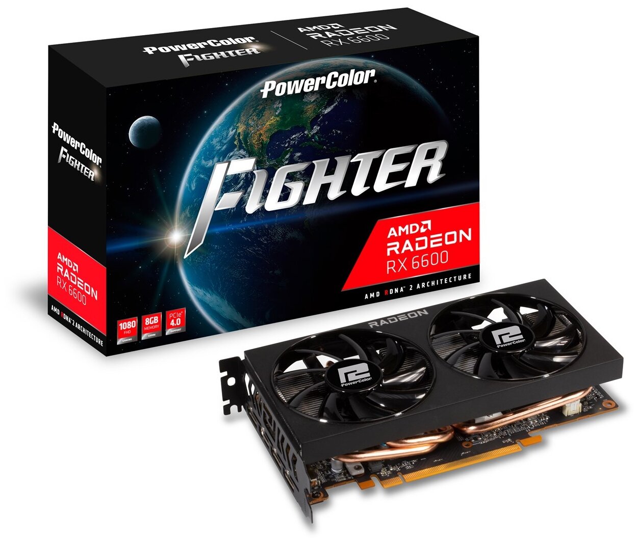 Видеокарта 8 Gb PowerColor Radeon RX 6600 (AXRX 6600 8GBD6-3DH) RTL