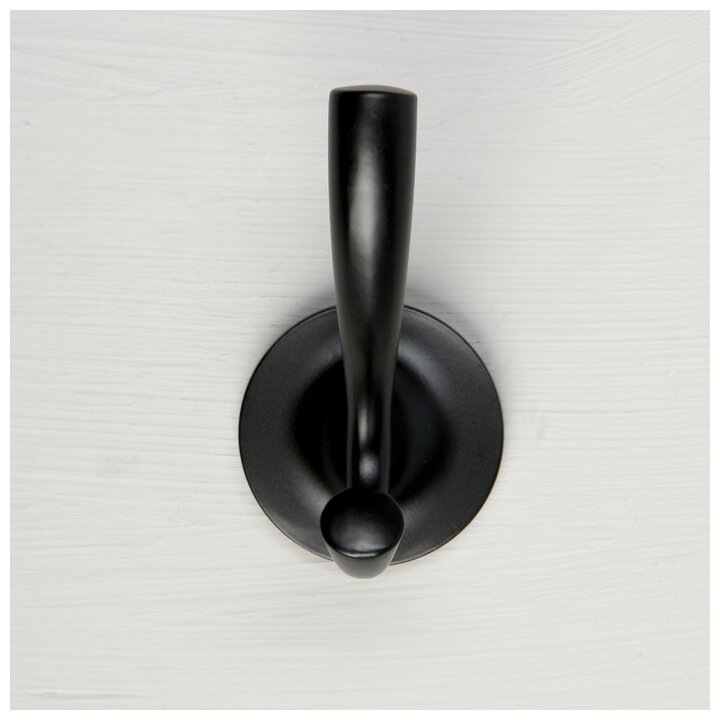 Крючок мебельный CAPPIO CONE, двухрожковый, цвет черный - фотография № 2
