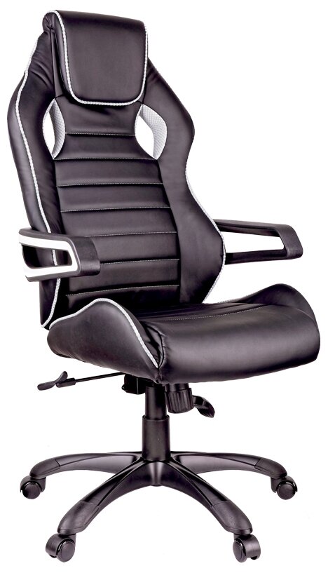Кресло геймерское Helmi HL-S03 "Drift", экокожа черная, вставка ткань серая
