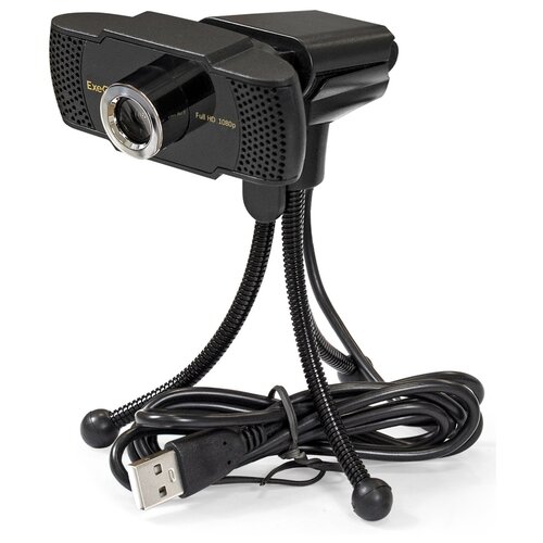 веб камера exegate blackview c525 hd 1280х720 30fps шторка usb микр с шумоподавл универс крепл Веб-камера ExeGate BusinessPro C922 FullHD Tripod, черный