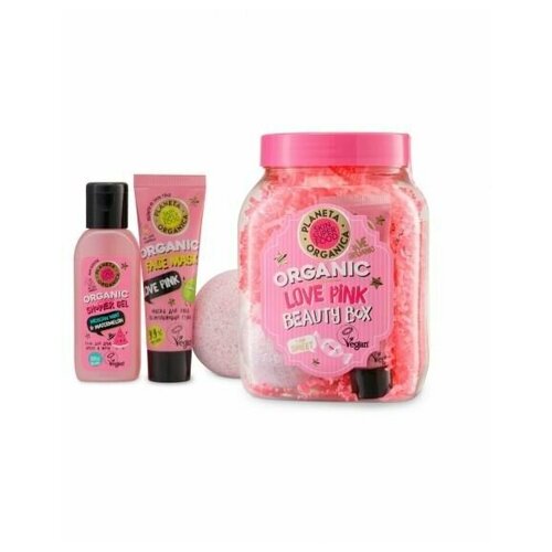 Подарочный набор Planeta Organic LOVE PINK Skin Super Food, 130+30+30 мл