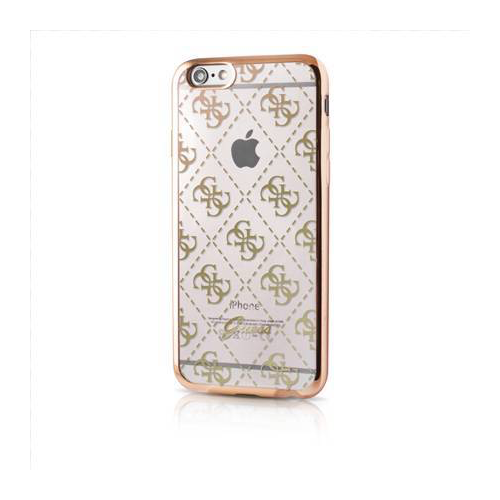 фото Накладка guess transparent hard tpu для iphone 6 / 6s - gold