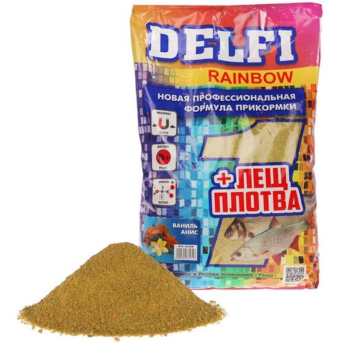 Прикормка DELFI Rainbow, лещ-плотва, анис, ваниль, зелёная, 800 г