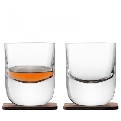 фото Набор из 2 стаканов lsa international renfrew whisky с деревянными подставками 270 мл