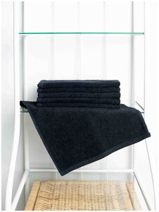 Набор махровых полотенец Sandal "люкс" 30*50 см, цвет - черный, пл. 450 гр. - 6 шт.