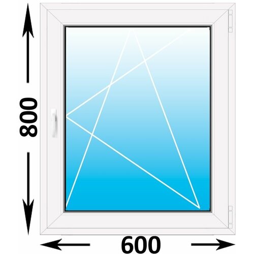 Пластиковое окно MELKE Lite 60 одностворчатое 600x800, с однокамерным энергосберегающим стеклопакетом (ширина Х высота) (600Х800)