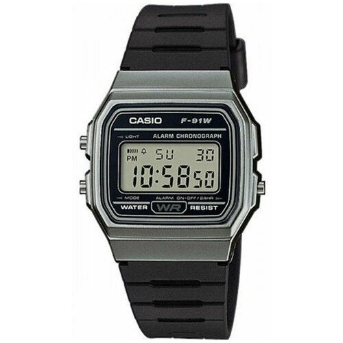 Наручные часы CASIO Collection F-91WM-1B, белый, серый часы casio collection a 168wegb 1b a 168wegb 1b