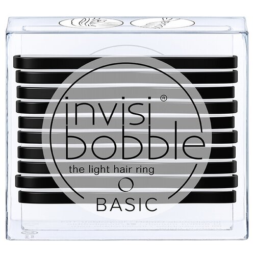 Invisibobble Basic Jelly Twist - Инвизибабл Базик Резинка для волос розово-красная, 10 шт/уп -