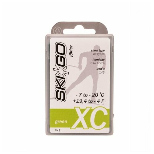 Мазь скольжения SKIGO XC, (-7-20 C), Green 60 g наборы skigo skin wax flour stick мазь скольжения