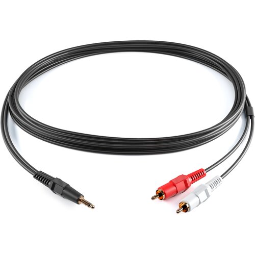 Межблочный кабель PROCAST cable S-MJ/2RCA.5 3,5mm miniJack TRS-2RCA(male), длина 5m, черный кабель аудио 1xmini jack 2xrca procast cable s mj 2rca 5b 5 0m