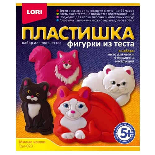 Масса для лепки LORI Пластишка - Милые кошки (Тдл-023) 6 цв.