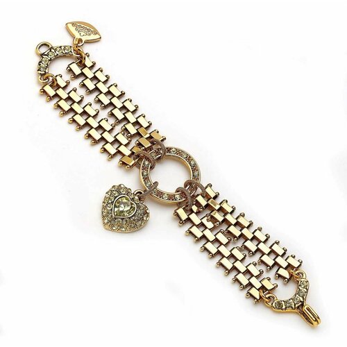 Браслет MON REVE, с хрусталем и цирконом, подвеска-сердце, MR-BMR23K204 золотистый
