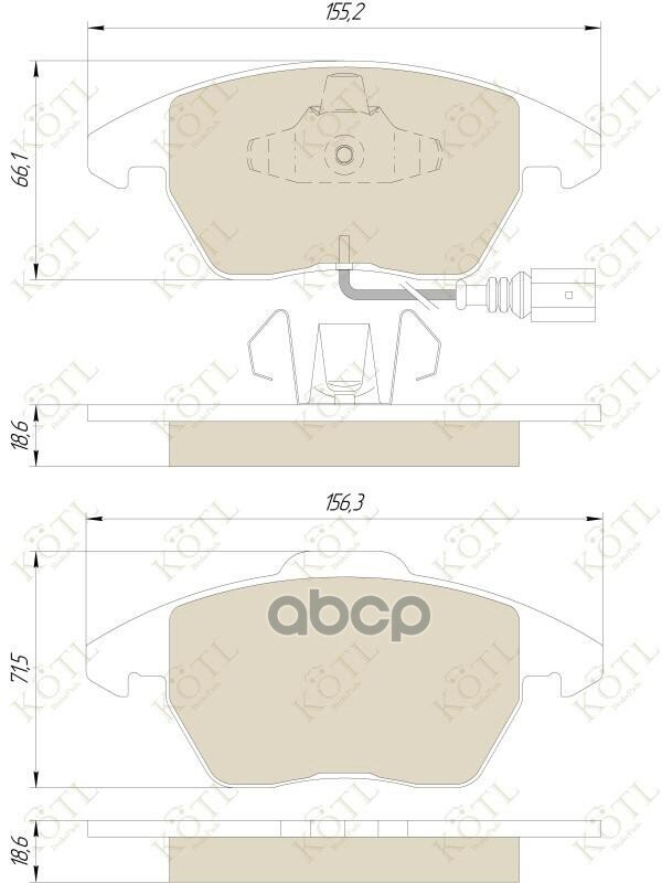 Колодки Тормозные Дисковые Передние К-Т Audi A3/Volkswagen G5/Passat 06>/Touran 03 KOTL арт. 1550kt