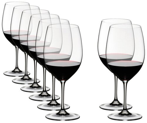 Набор бокалов Riedel Vinum Cabernet Sauvignon/Merlo Bordeaux для вина 7416/0, 610 мл, 8 шт., прозрачный
