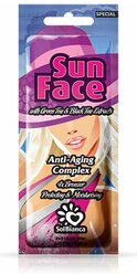 Sol Bianca Ккрем для загара в солярии для лица “Sun Face” , 15 мл (с экстрактами черного и зеленого чая и бронзаторами)