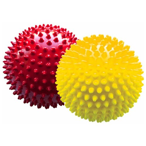 Массажный мяч Альпина Пласт Ежики 85 мм 2 шт желтыйкрасный 727₽
