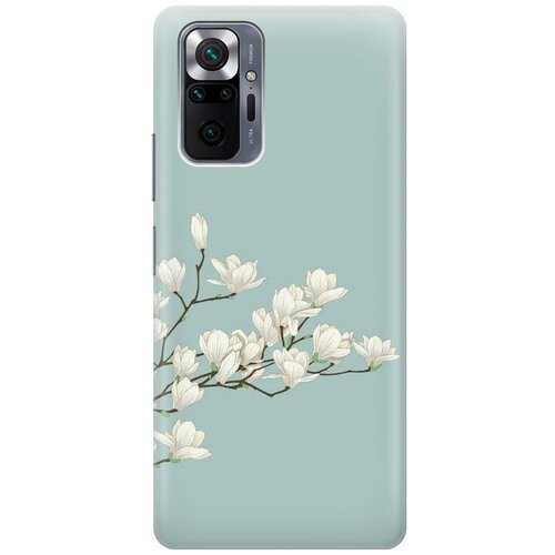фото Чехол - накладка artcolor для xiaomi redmi note 10 pro с принтом "сакура на голубом" re:pa