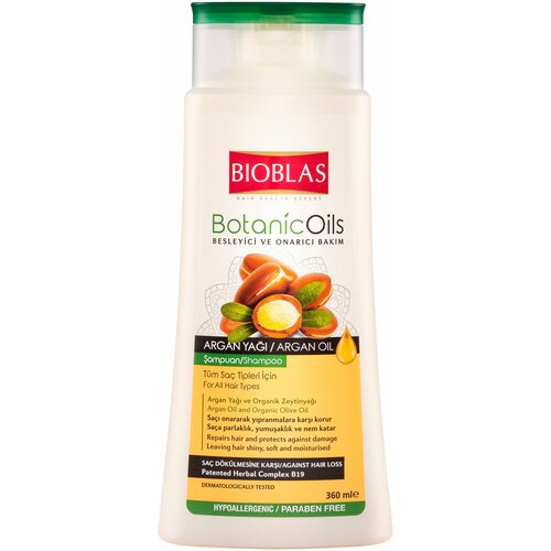 Bioblas, Шампунь всех типов волос, против выпадения, с аргановым маслом 360 мл