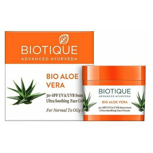 Biotique, Солнцезащитный крем для лица Bio Aloe Vera, 50 г