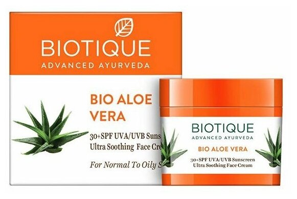 Солнцезащитный крем для лица Био Алоэ Вера SPF30 (Bio Aloe Vera Biotique), 50 грамм